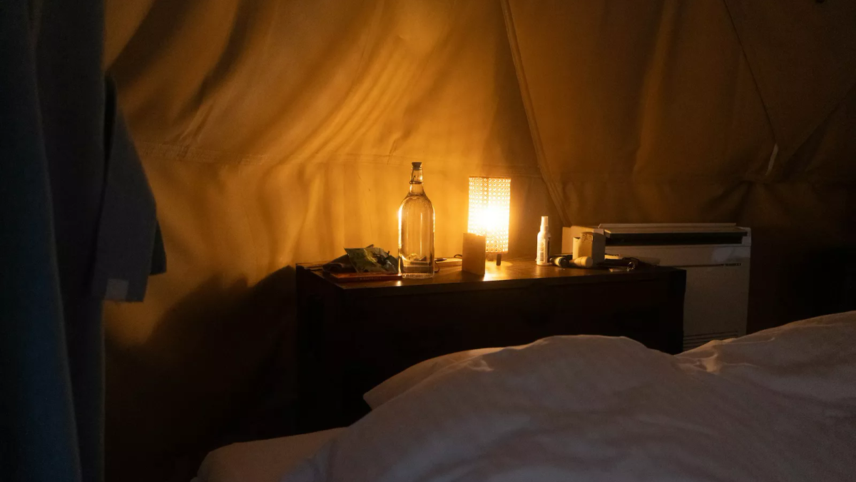A bedside scene representing caution around using sleep medication.