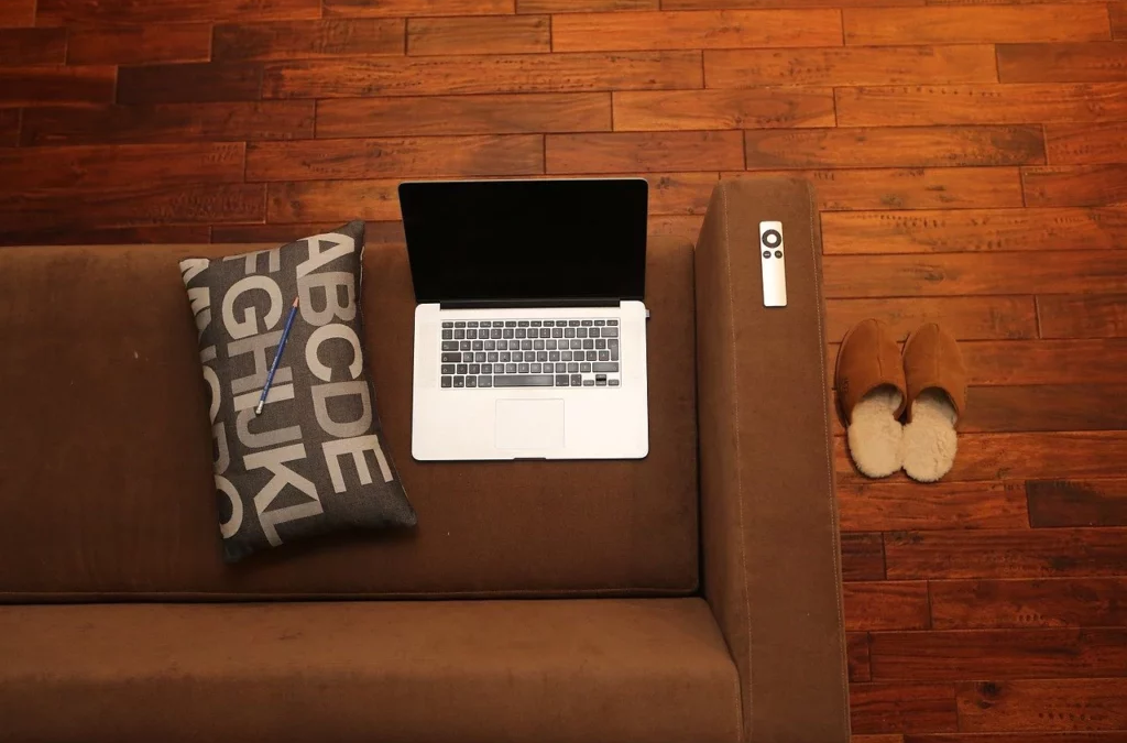 A home desk setup with modern devices.