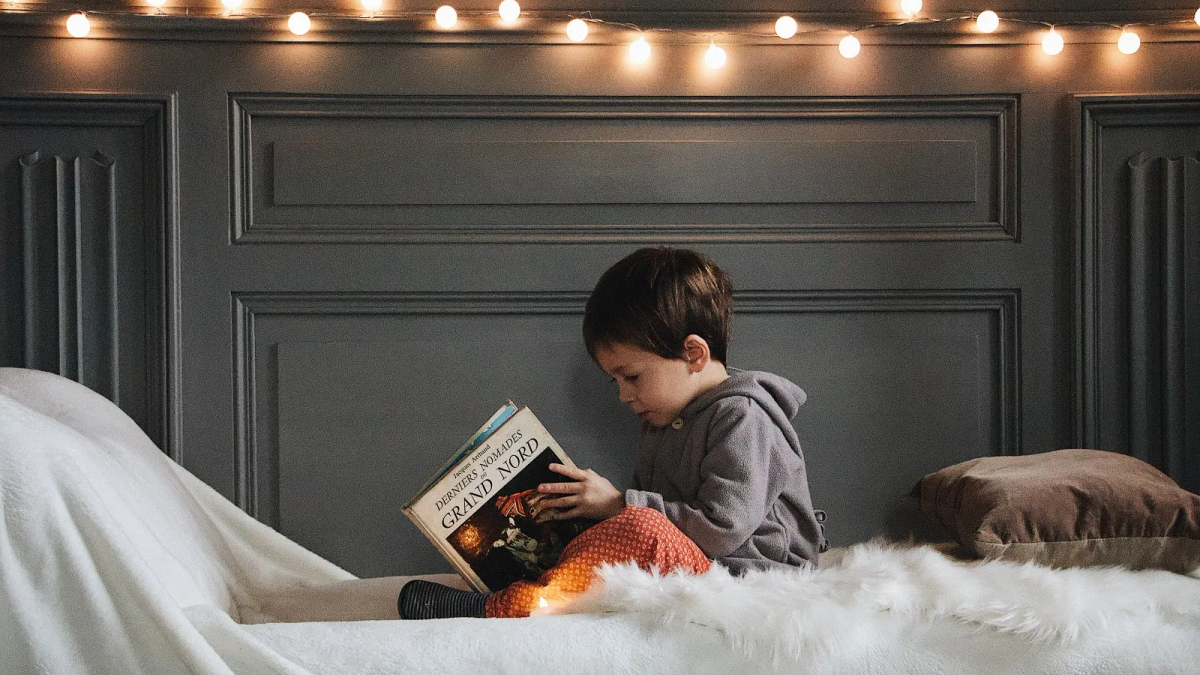 A stack of children's books representing bedtime reading.